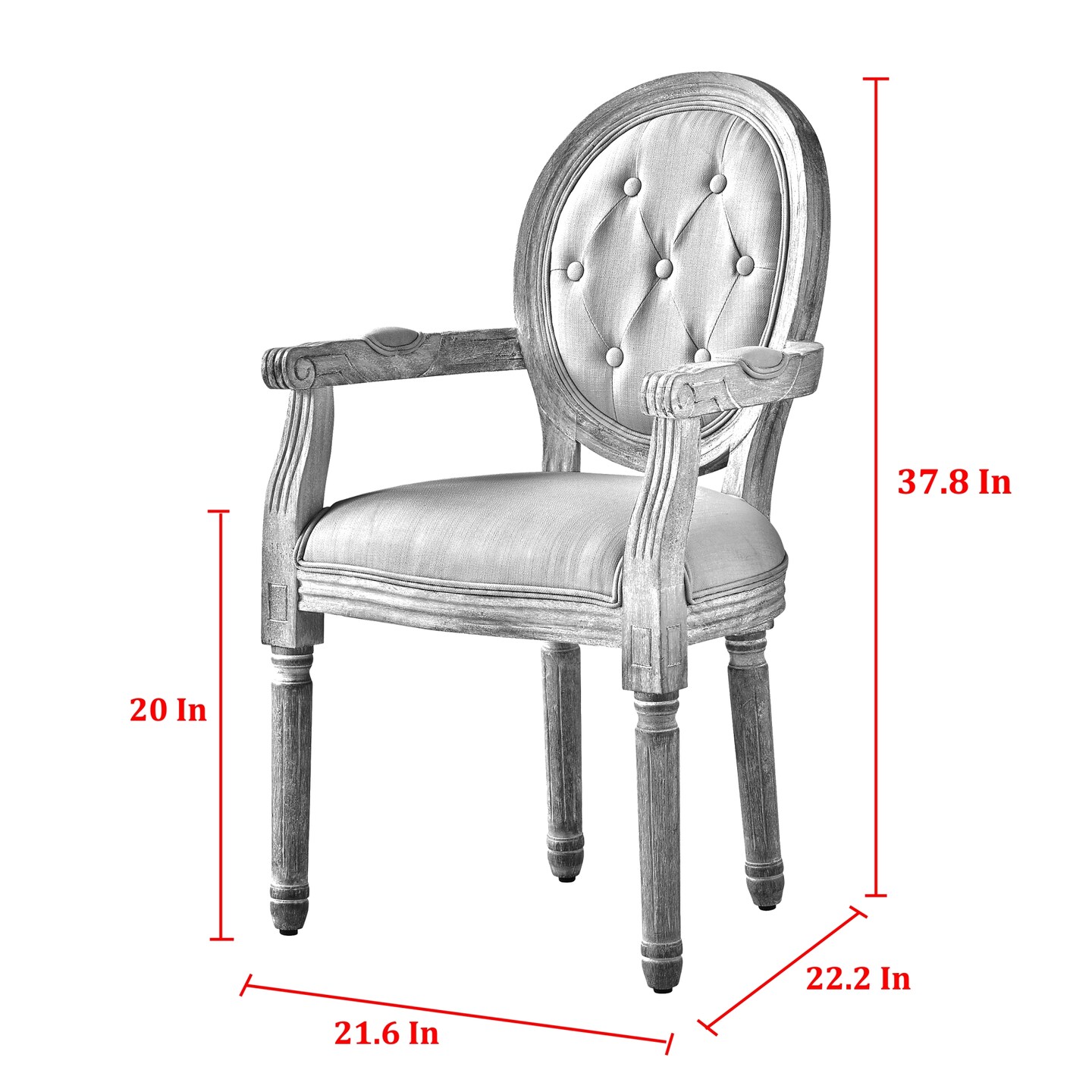 Edna Linen Dining Chair With Arms