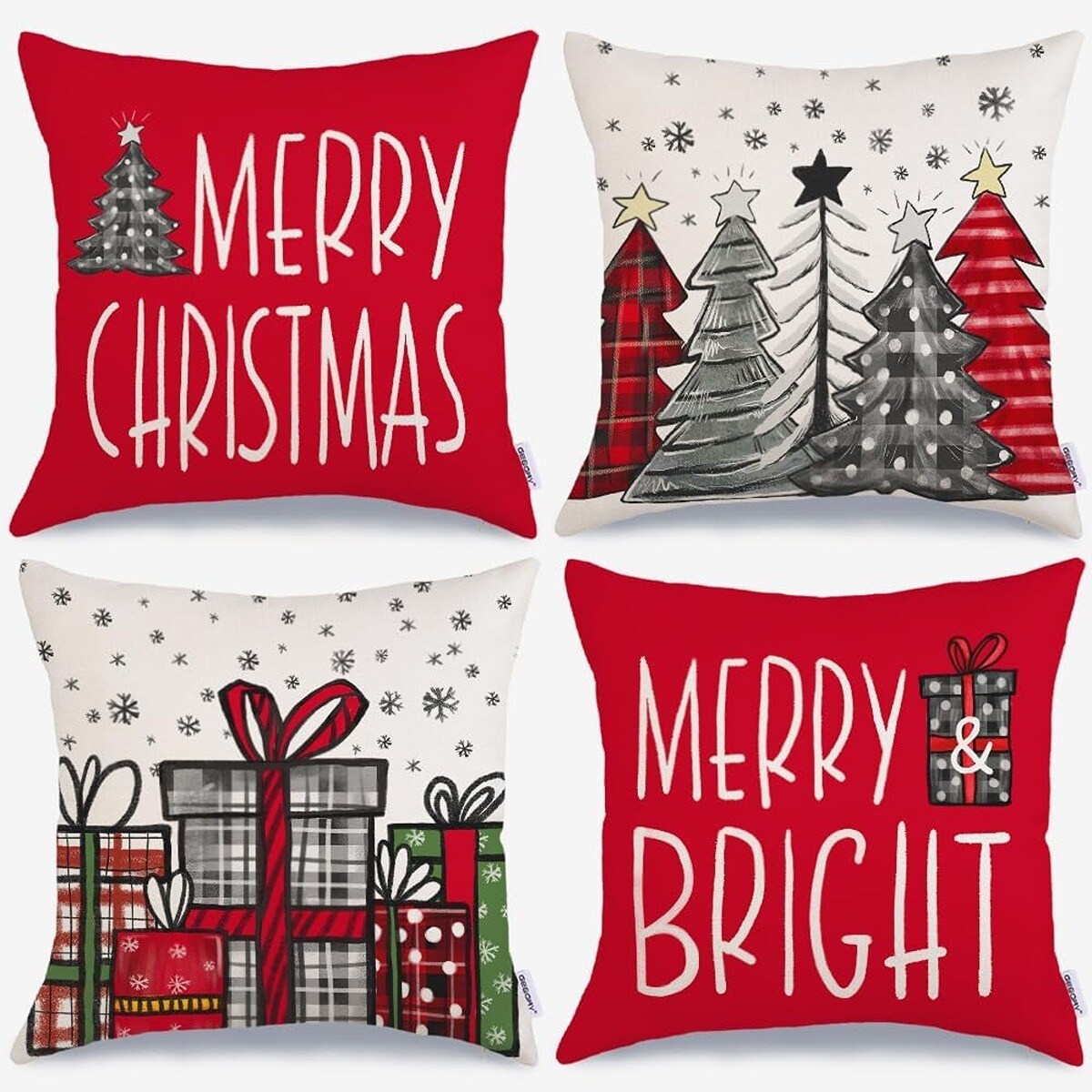 16 Inches Soft Christmas Pillow Cases Set of 4 Michaels