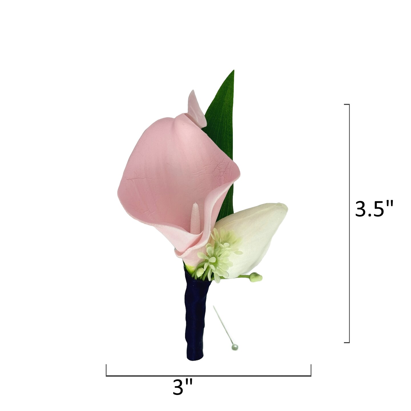 Set of 2- Wrist corsage boutonniere-Real touch Soft Calla lily tulip