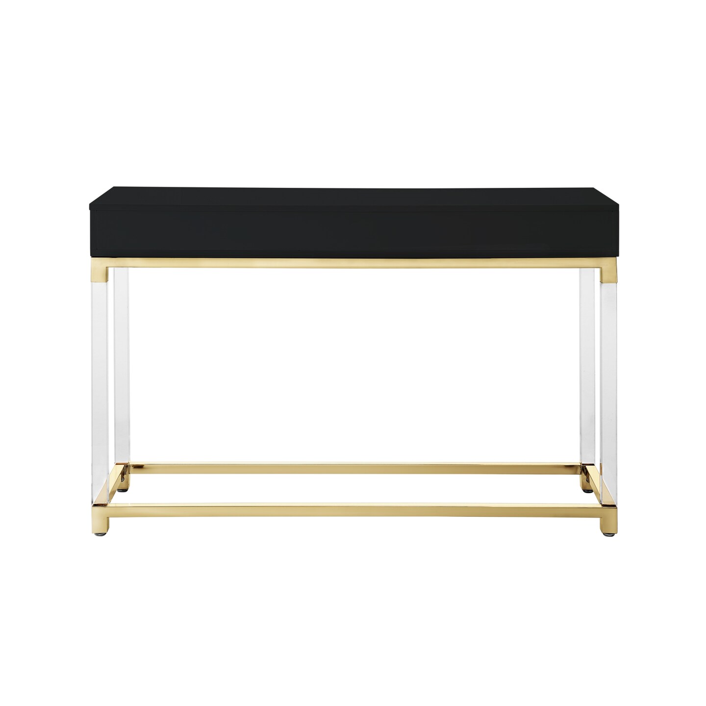 Caspian High Gloss 2 Drawer Acrylic Leg Metal Base Console Table