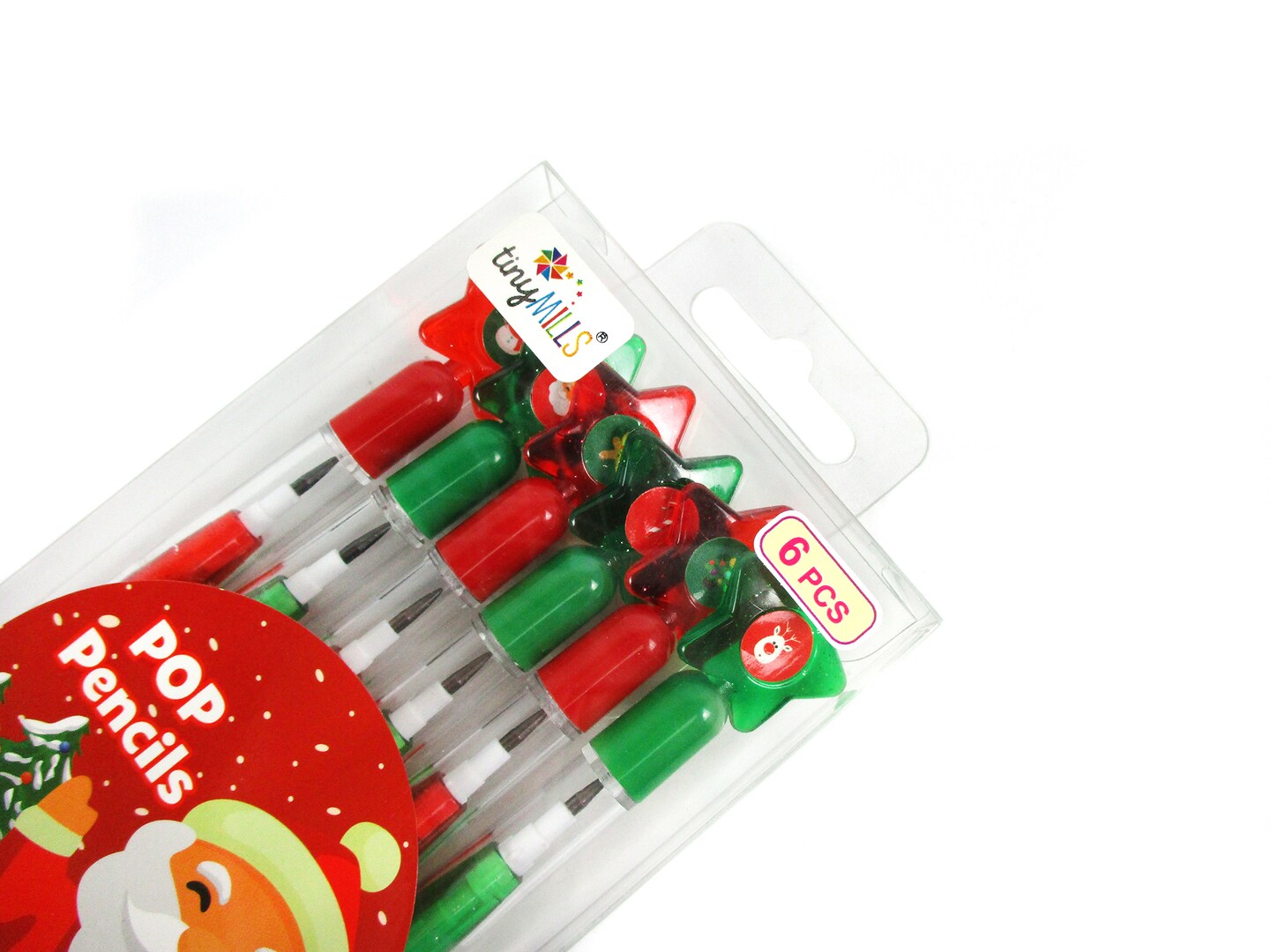 Christmas Stackable Point Pencils - Set of 6