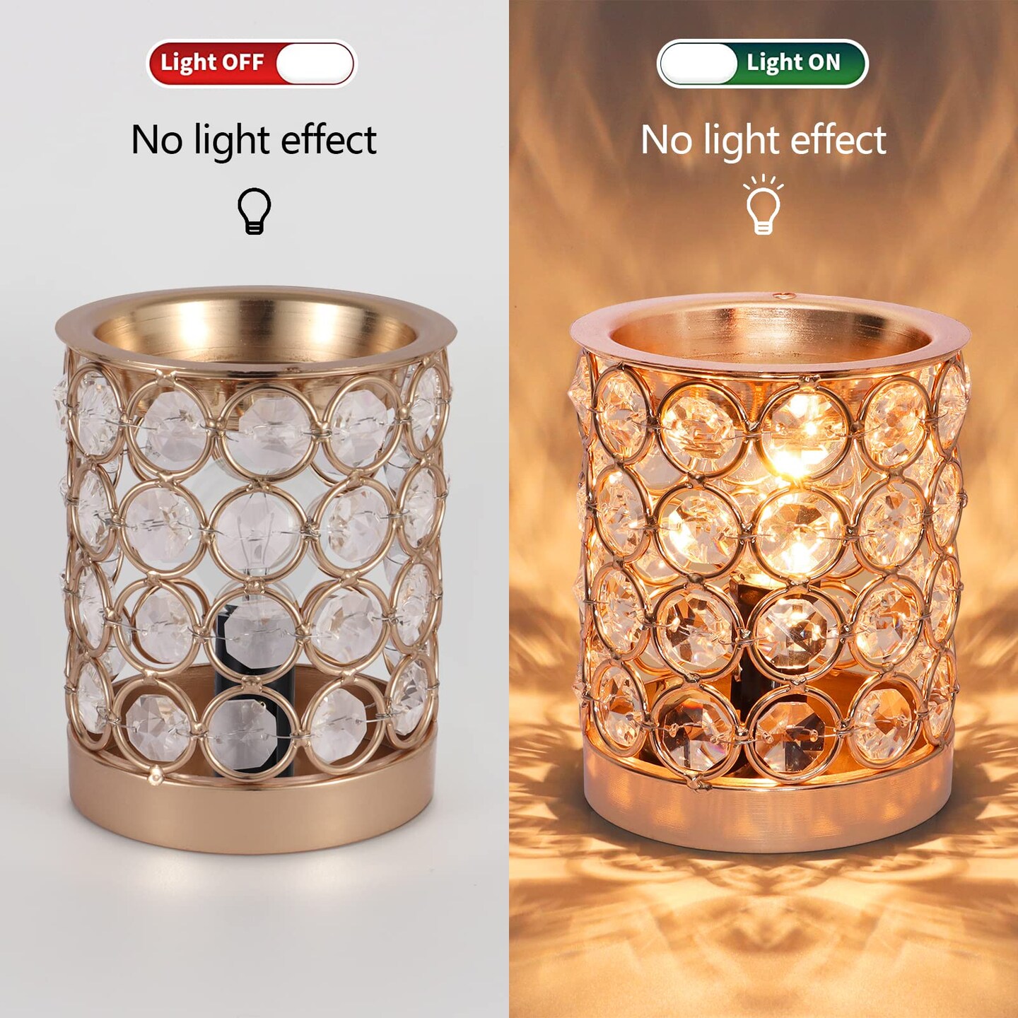 Crystal Wax Melt Warmer,Candle Wax Warmer for Scented Wax,2 in 1 Wax Melts Fragrance Warmer Wax Cubes Melter as Gifts for Moms Grandma Women Girls