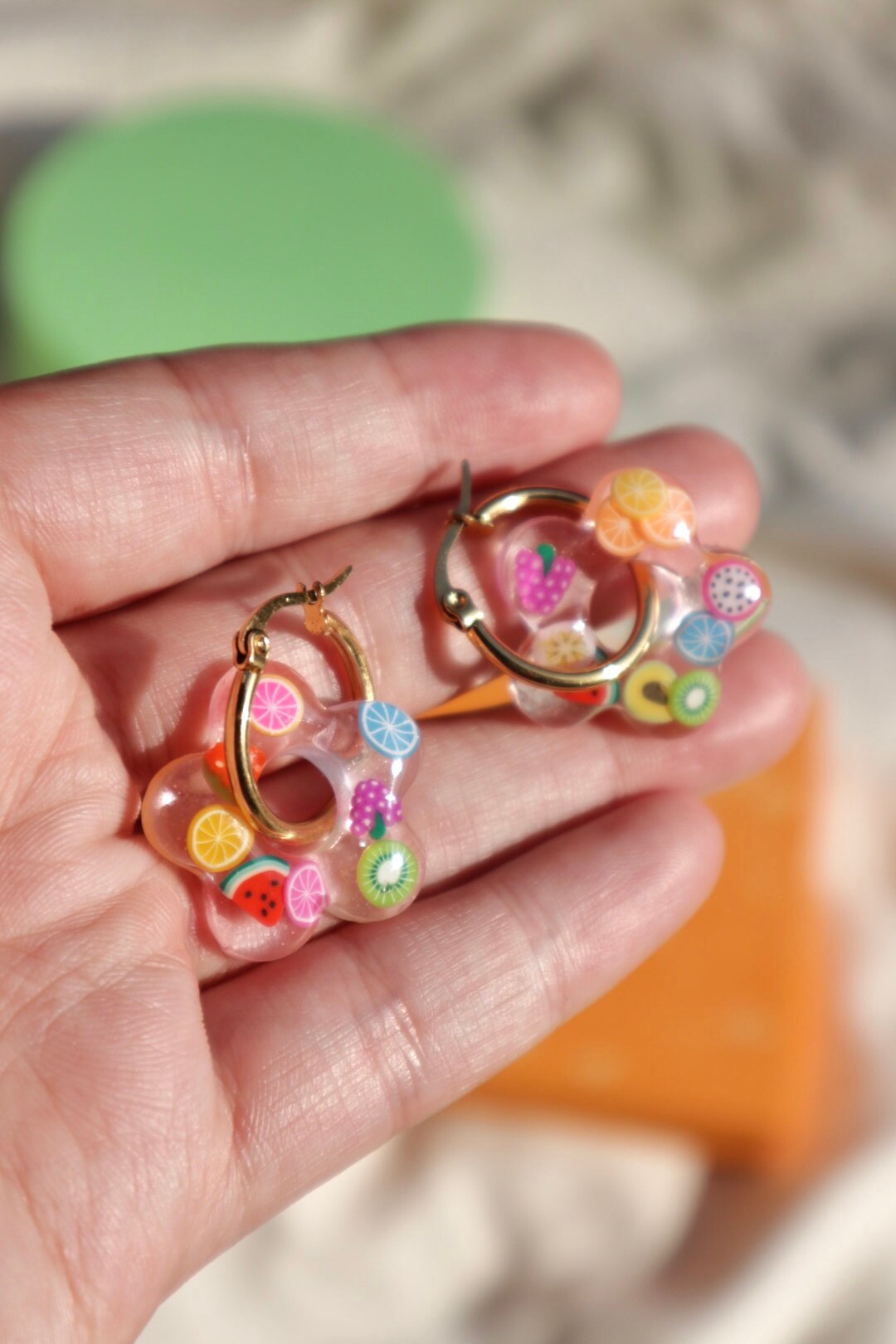 Fruit on sale hoop earrings