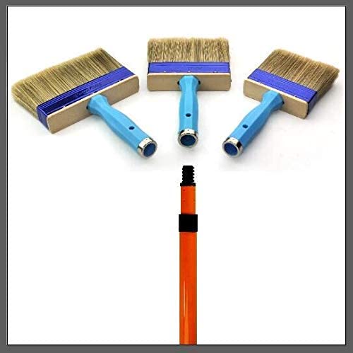 3 Piece(4inch,5inch,6inch) Deck Stain Brush by Kingorigin Block Brush,  Paint Brush Heavy Duty Professional Stain Brush,Double Thick 1.2 inch,Fence  Brush,Paint Brush for Walls