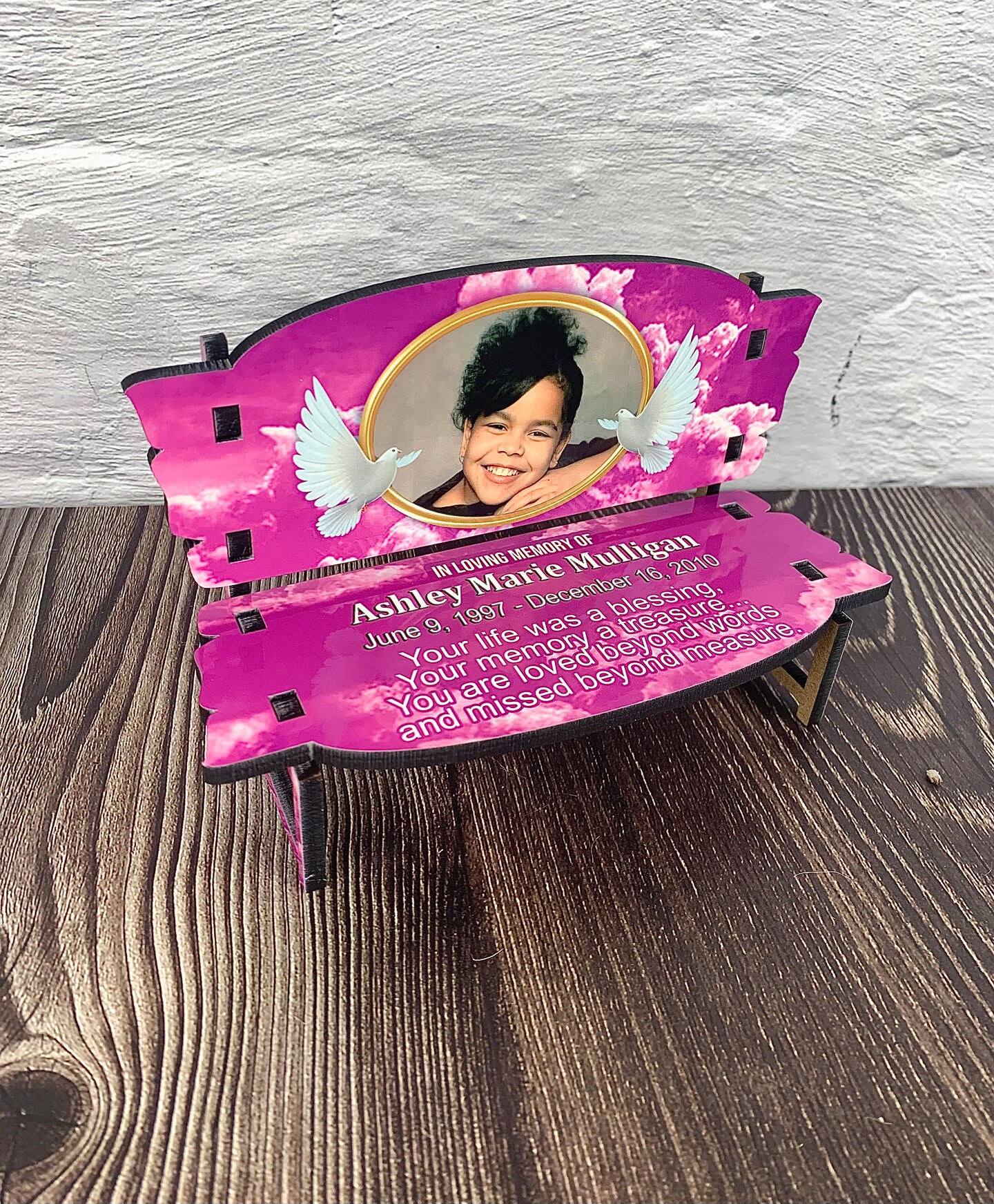 Memorial Bench Light Purple Clouds Theme | MakerPlace by Michaels