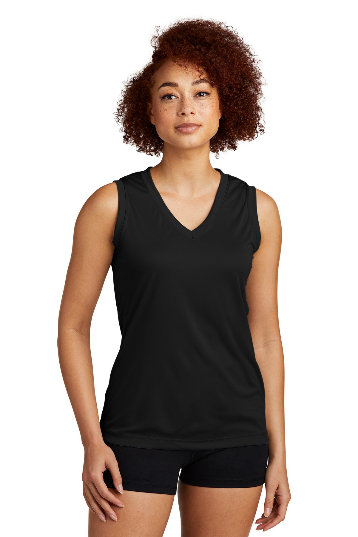 Sport-Tek&#xAE; Ladies Sleeveless PosiCharge Competitor V-Neck Tee