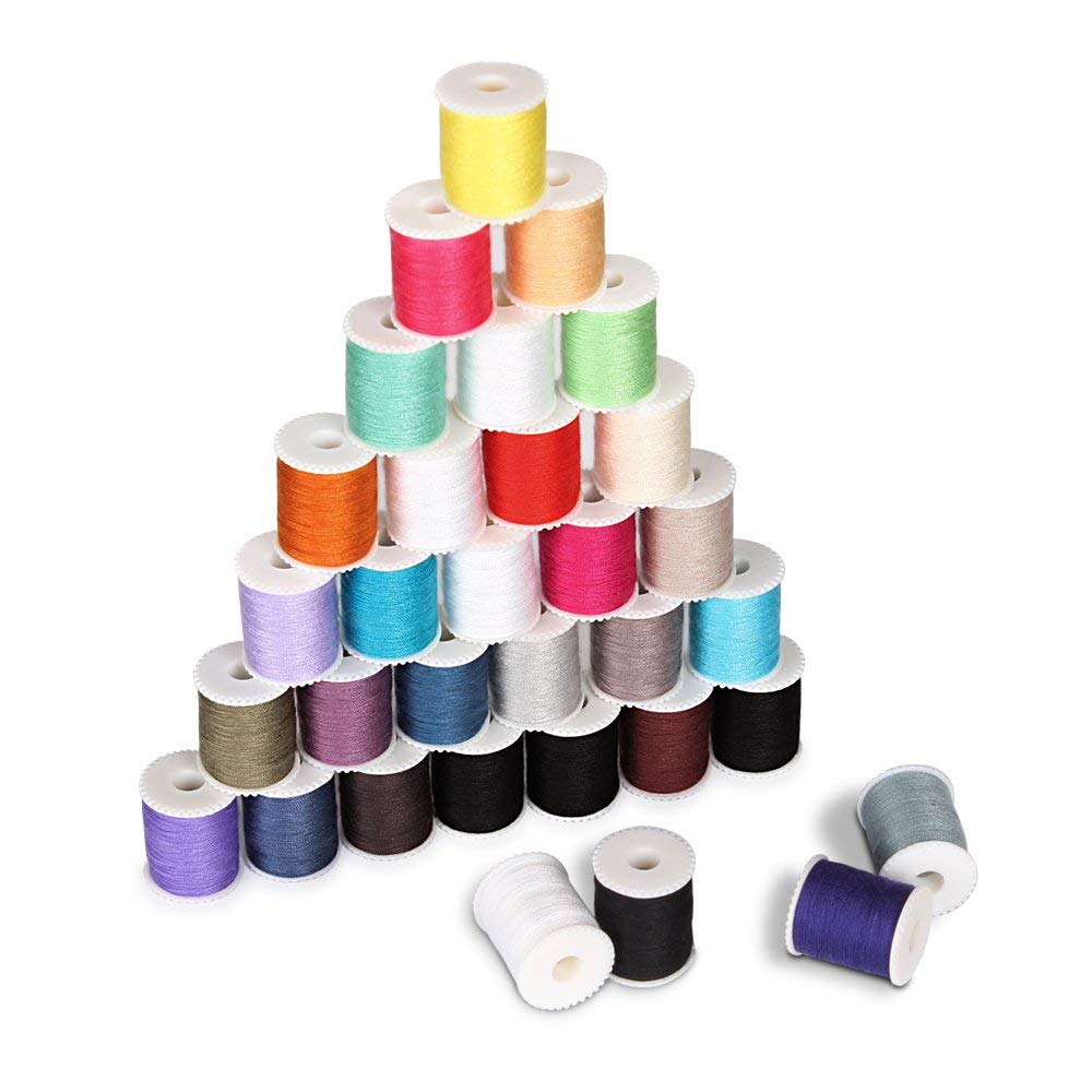 Mini Sewing Thread Spools and Bobbins for Sewing Machine, Hand Sewing