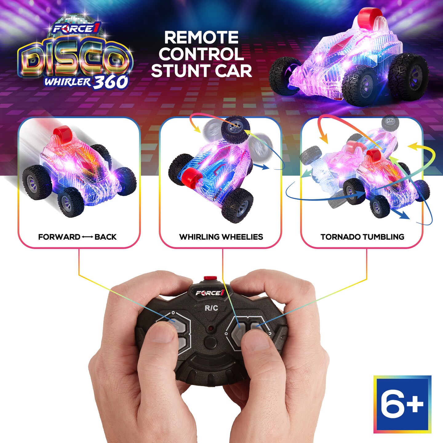 Force1 Disco Whirler 360 Stunt Car Mini RC Cars for Kids