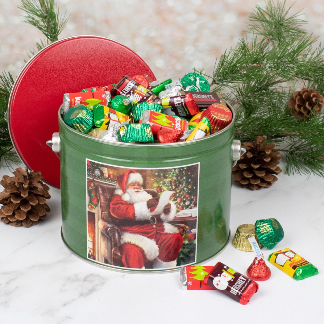 188 pcs Christmas Gift Tin with Hershey's Holiday Chocolate Candy