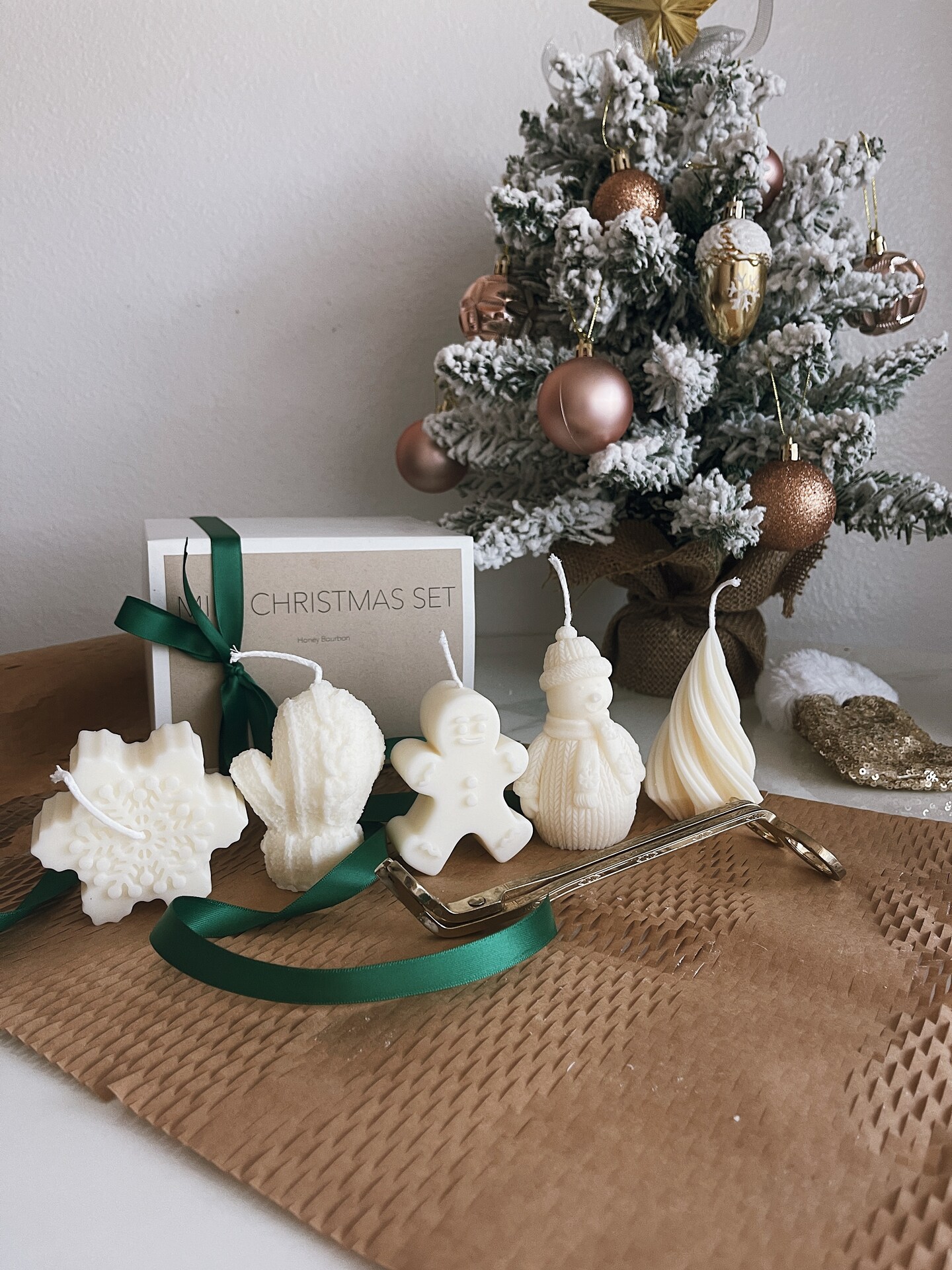 MINI CHRISTMAS SET - Winter Holiday Candles, Christmas Decor