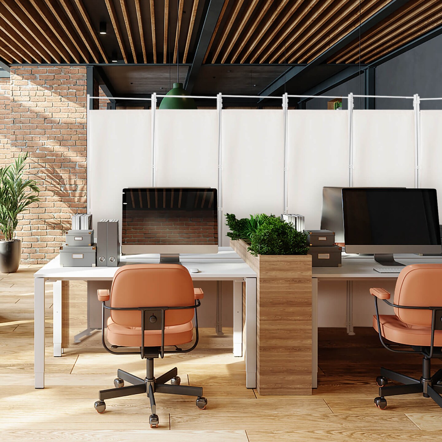 6-Panel Room Divider Folding Privacy Screen