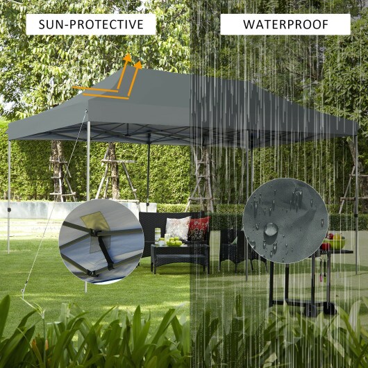Folding 10x20ft Sun Shelter Adjustable Height Outdoor Party Picnic