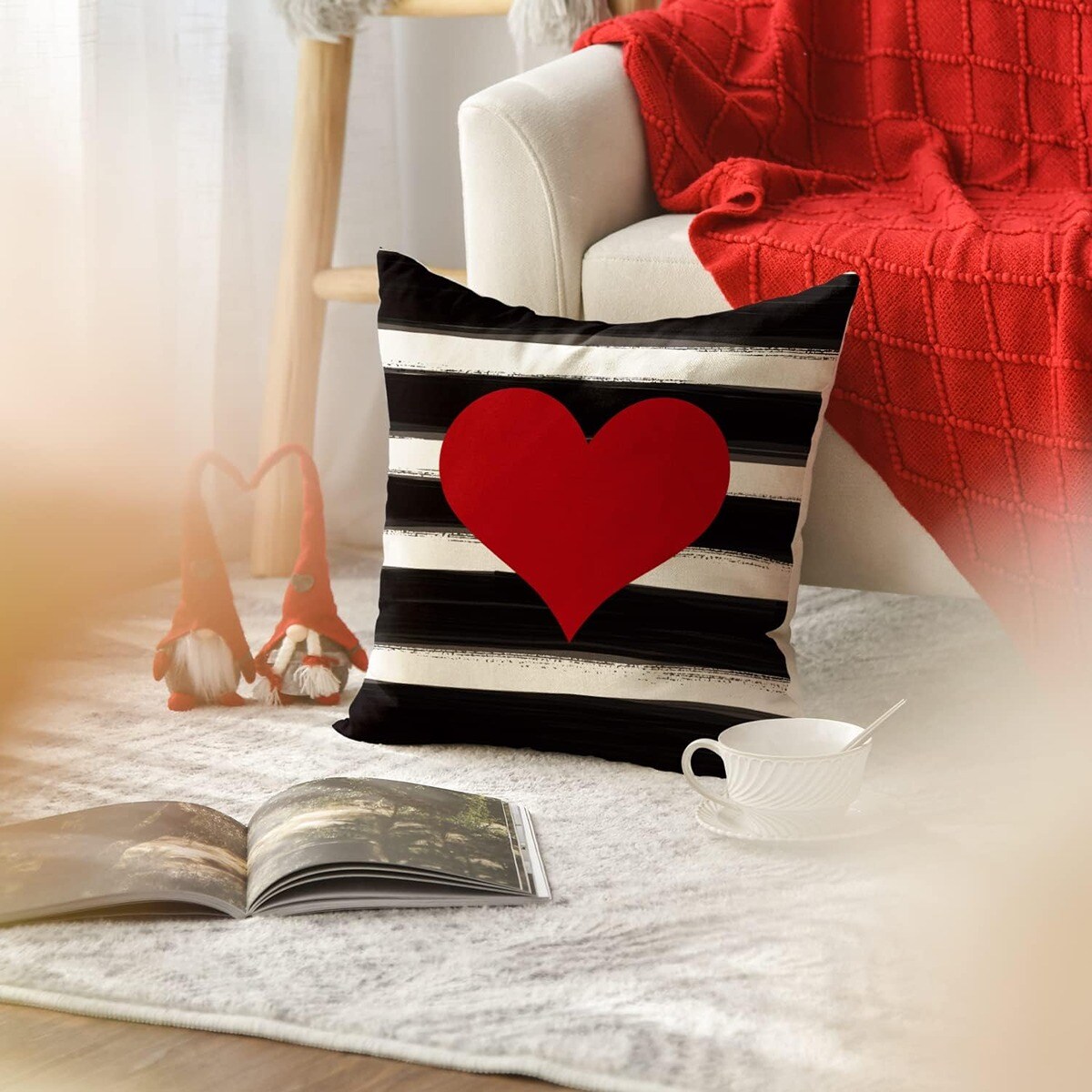 18 Inches Durable Heart Throw Pillow Cover