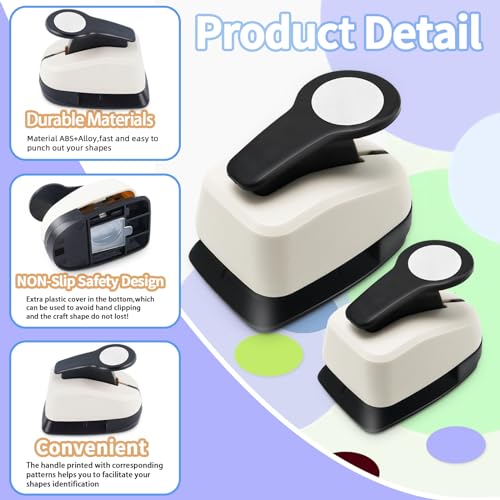 3 Pieces Punch Circle Hole Punches for Crafts Circle Punch Set