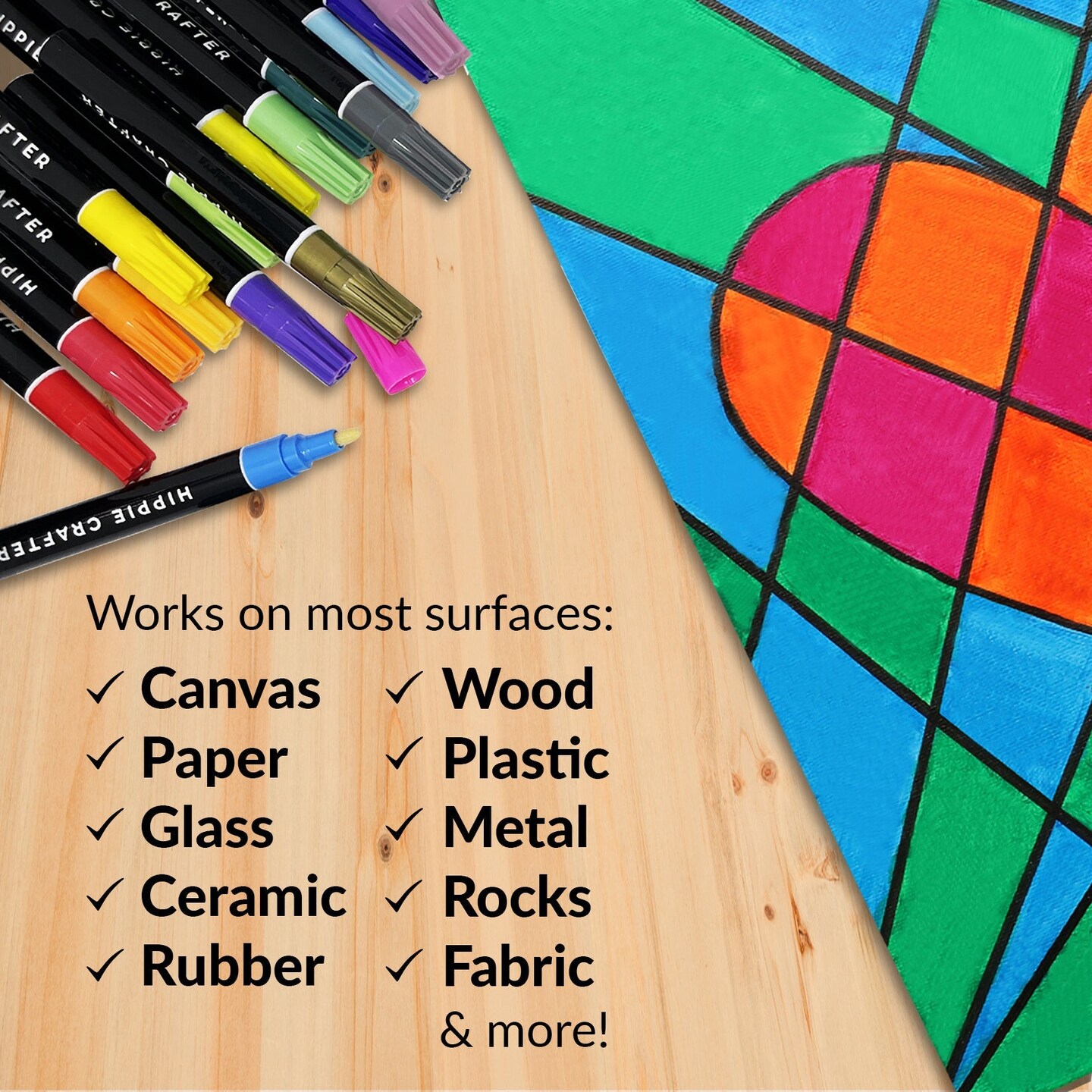 Acrylic Markers Paint Pens Premium Acrylic Paint Pens for Rock Painting Wood Metal Glassware and Ceramics Acrylic Paint Pens Paint Markers for Canvas Vinyl Leather Plastic &#x26; Glass 25 Color Set