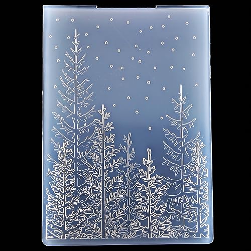 Dossier De Gaufrage 3D Noël 16x11,5 Cm - Motif Forêt Hivernale, Pour Scrapbooking, Cartes Faites Main