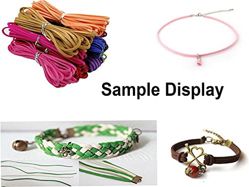 20 Bundles 100 Yards  2.6mm Suede Leather Cords Leather Lace Flat Faux Suede Cord String Thread Velvet Cord for Necklace, Bracelet, Beading and DIY Crafts (Color-2)