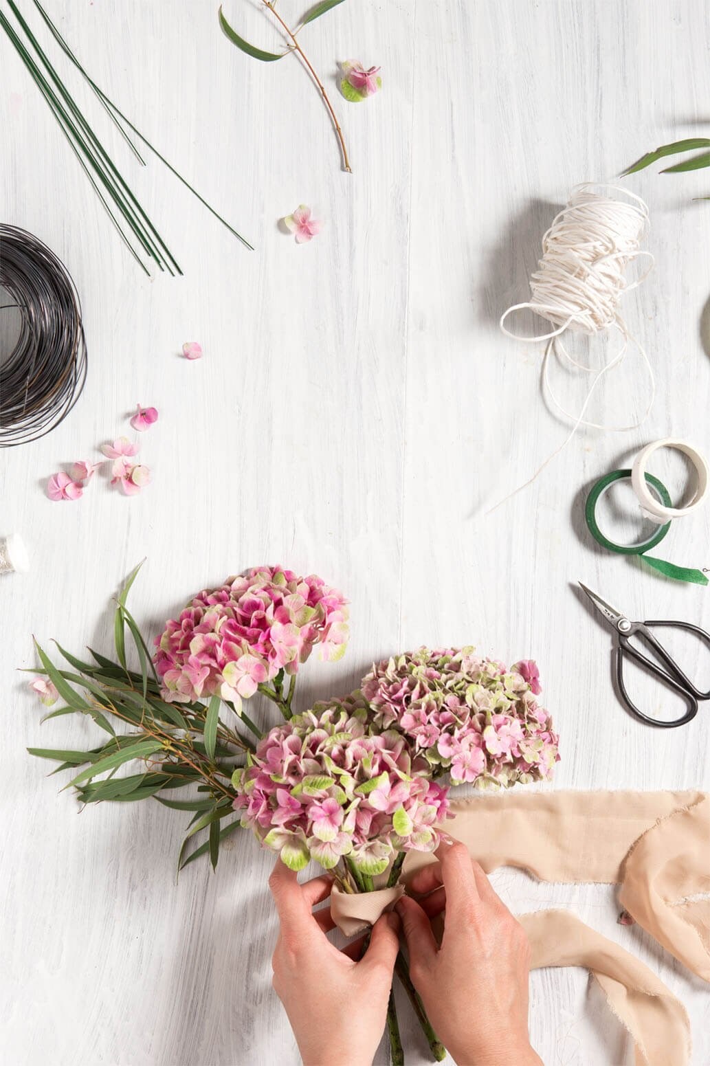 Floral Tape and Floral Wire Arrangement Tools Kit with Wire Cutter 26 Gauge Stem Wire and 22 Gauge Paddle Wire for Bouquet Stem Wrap Florist