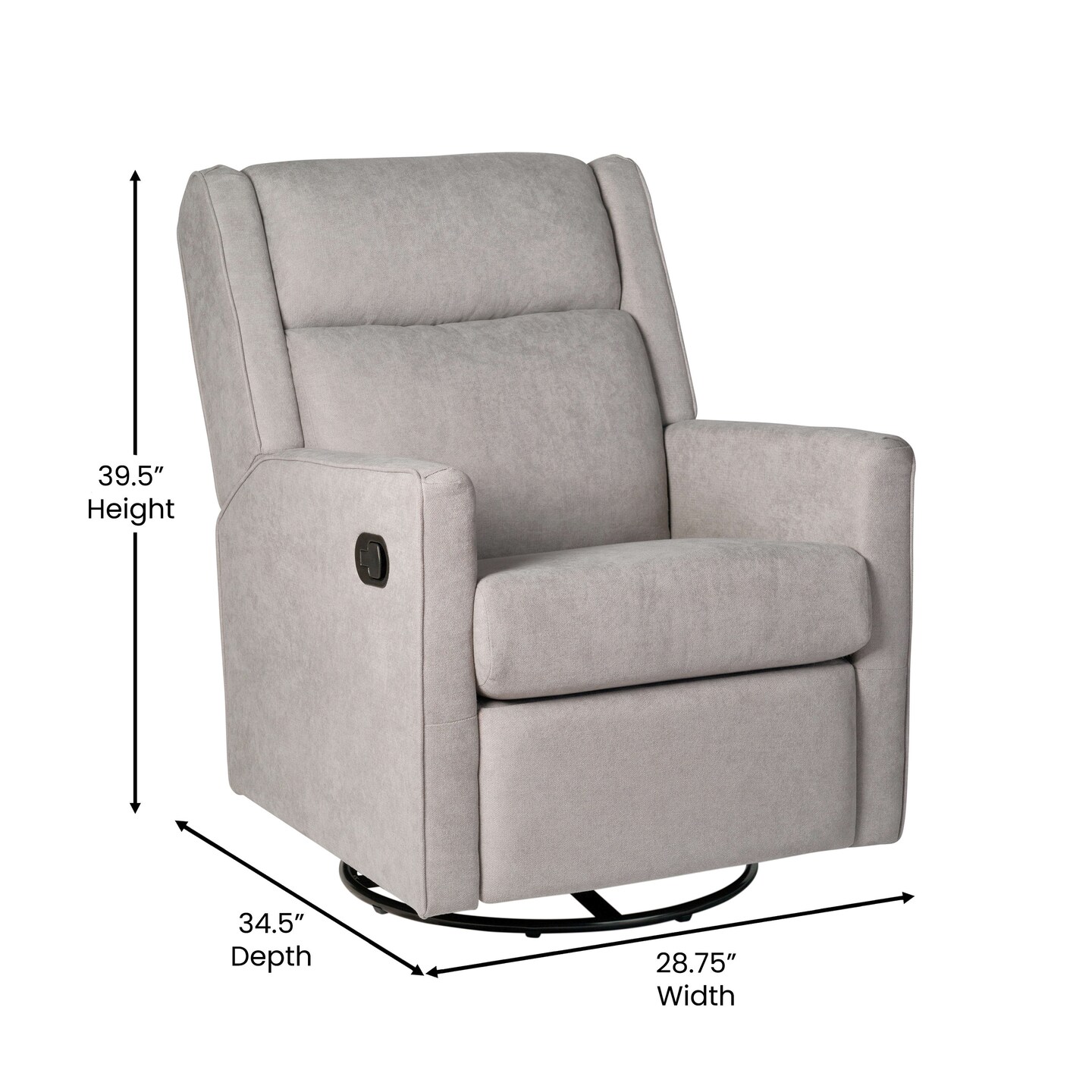 Merrick Lane Dara 3-in-1 Traditional Manual Recliner Rocker Swivel Glider Chair