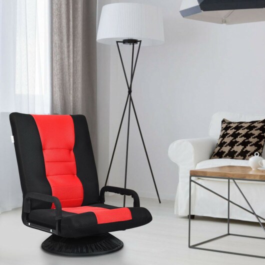 6-Position Adjustable Swivel Folding Gaming Floor Chair