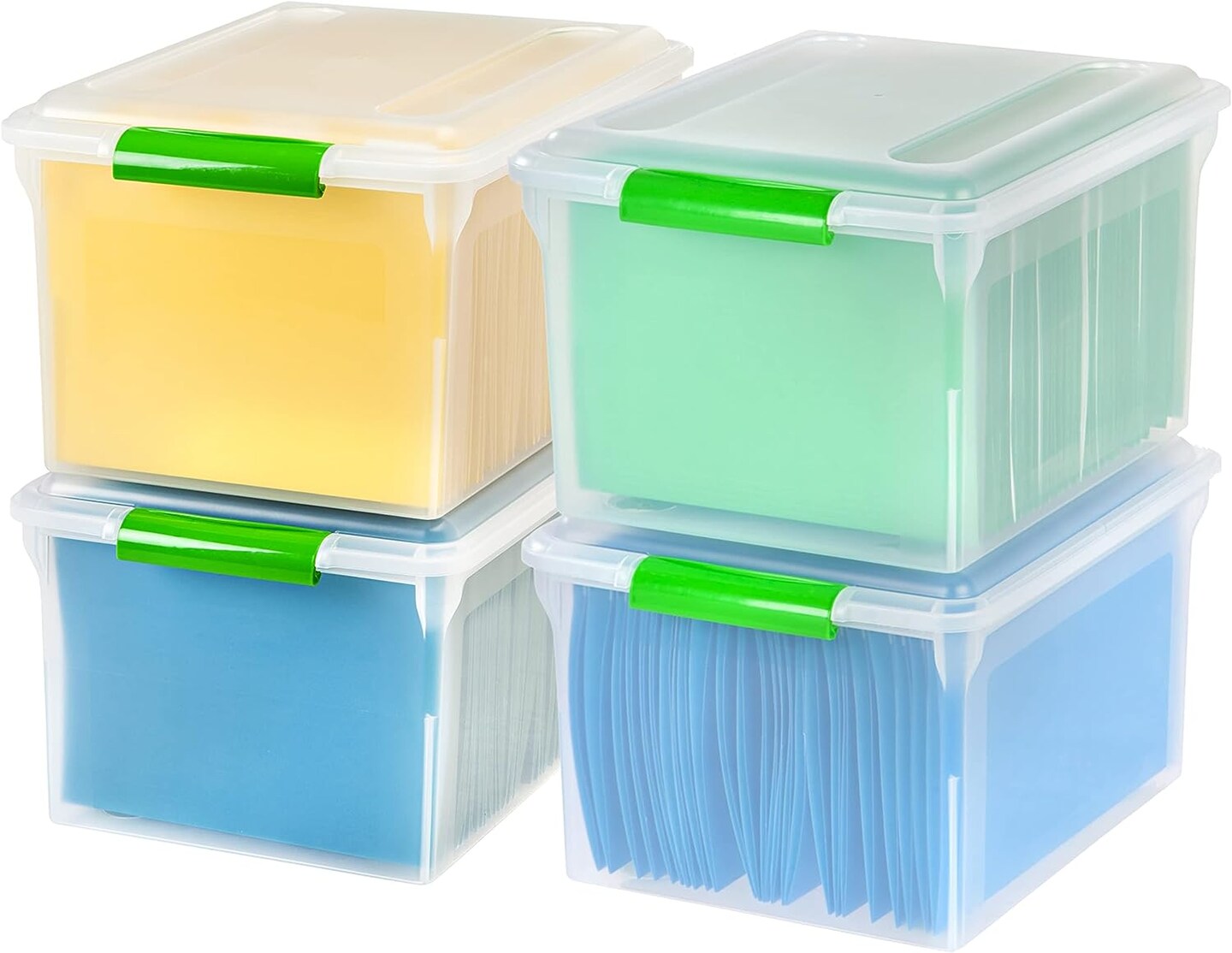 IRIS USA Letter Legal Size Plastic File Box Home Organizing Storage 