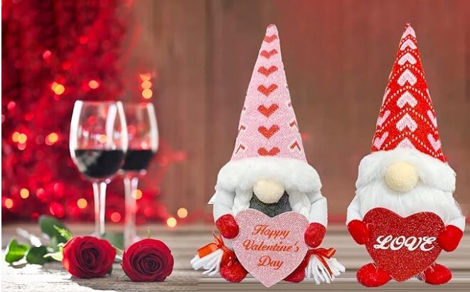 2 PCS Valentine&#x27;s Day Gnomes Decorations Mr and Mrs Gnomes, Valentines Day Gnome Plush, Valentines Home Table Decor, Valentine&#x27;s Day Supplies, Valentine&#x27;s Day Decorations