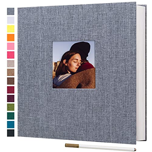 DIY Hardcover Scrapbook Photo Album (Grey, 11 x 10.6 Inches
