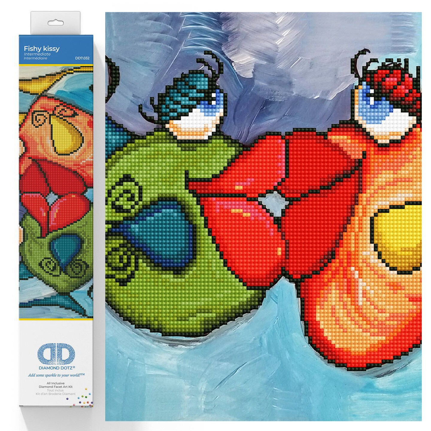 Diamond Dotz Fishy Kissy Fish Diamond Painting Kits for Adults - Diamond Art Kits a Relaxing Creative Craft Kit with Dotz Gems 11.8x16.5