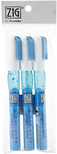 Zig 2-Way Glue Pen 3 pk Roller Ball Tip (Squeeze &#x26; Roll)