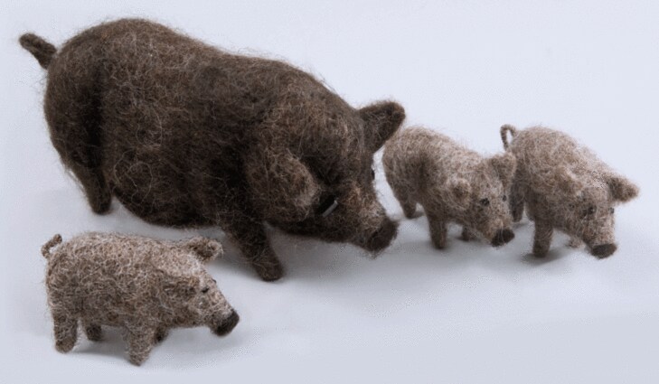 Felting kit Pig