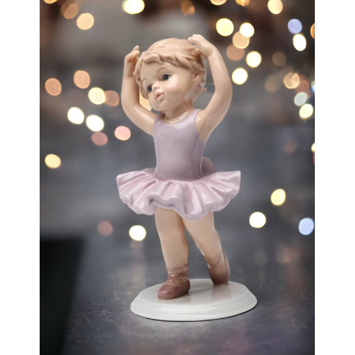 Ceramic Hands Up Ballet Girl Figurine, Home Decor Gift Idea or Home Decoration