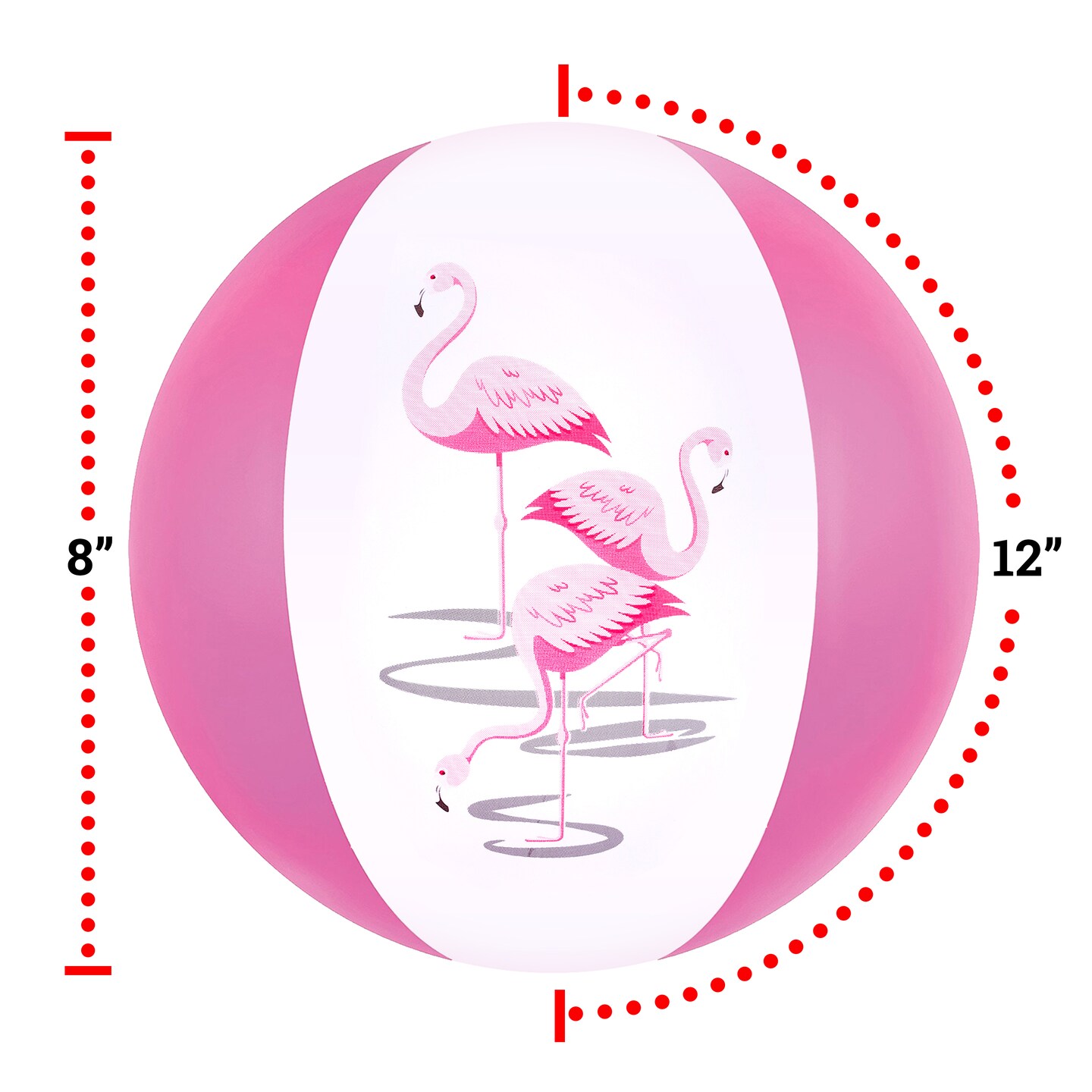 12&#x22; Pink Flamingo Party Pack Inflatable Beach Balls - Beach Pool Pink / Flamingo Themed Party Toys (12 Pack)