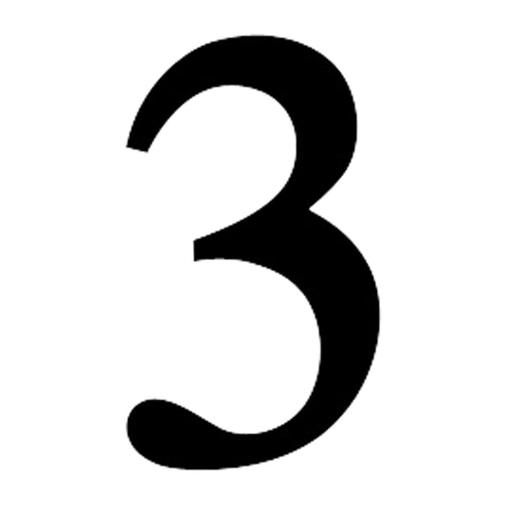 Village Wrought Iron Wall Decor with Metal Crafted Number 3, Small, Black