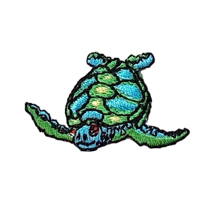 Sea Turtle, Miniature Patches, Embroidered, Iron on Patch