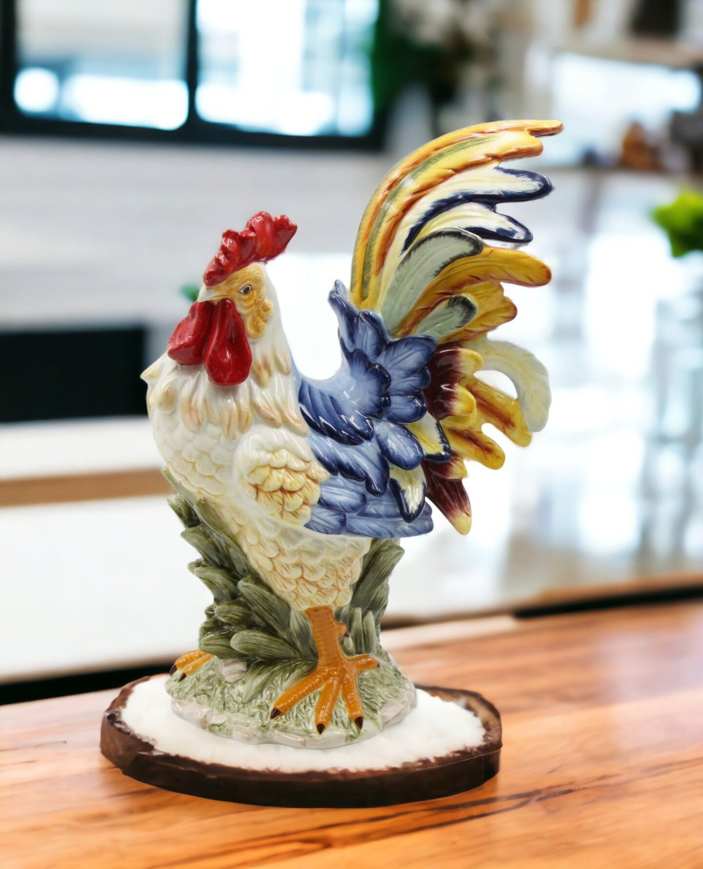 Ceramic Colorful Rooster Statue, Home D&#xE9;cor, Gift for Her, Gift for Mom, Kitchen D&#xE9;cor, Farmhouse D&#xE9;cor, Fall Decor