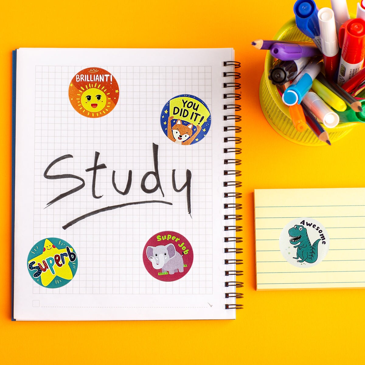 Wrapables 1 Inch Reward, Birthday, Thank You Stickers for Teachers, Students, Classrooms, Party Favors, Gifts, Boxes &#x26; Bags (1000pcs)