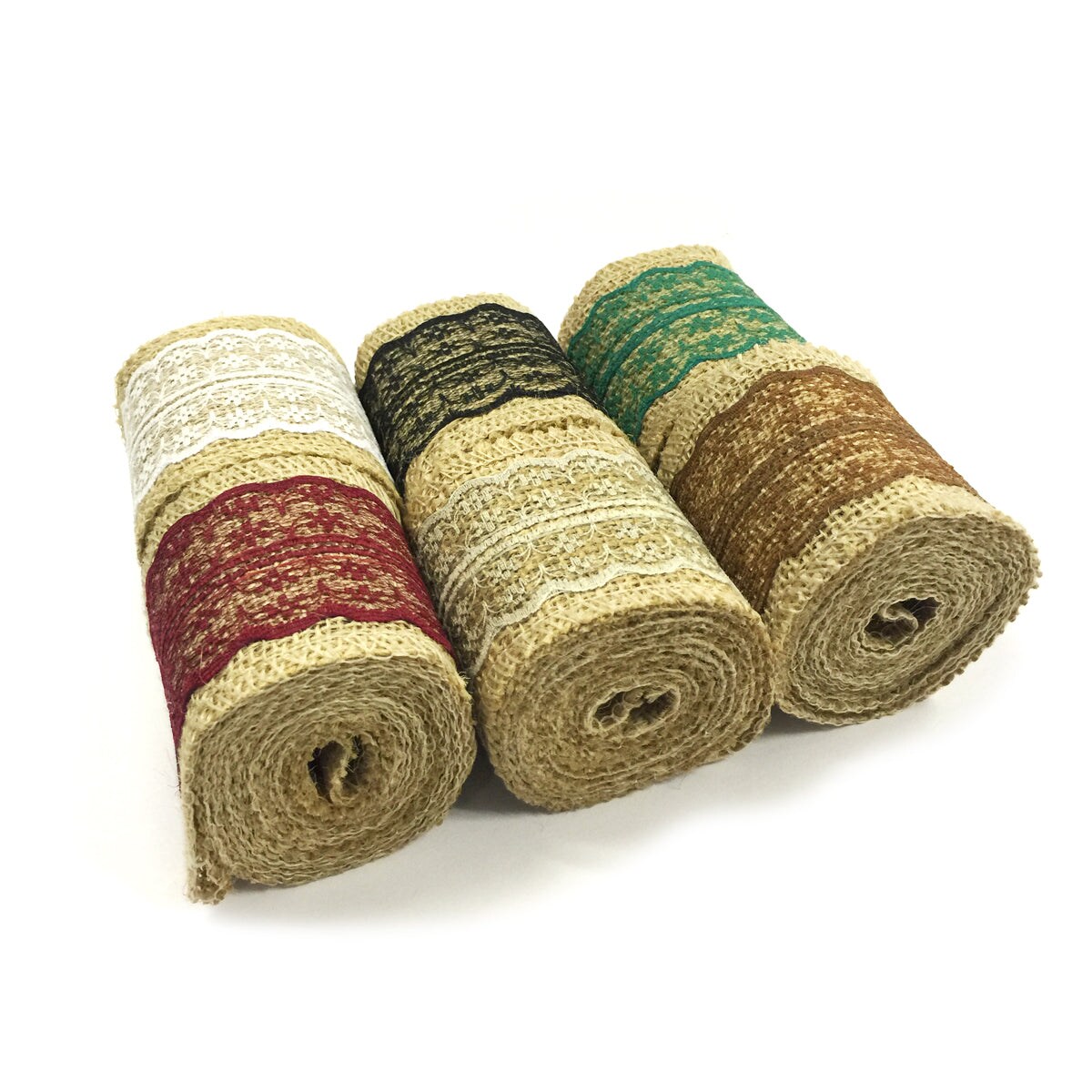 Wrapables Hessian Burlap with Lace Ribbon (Set of 6)
