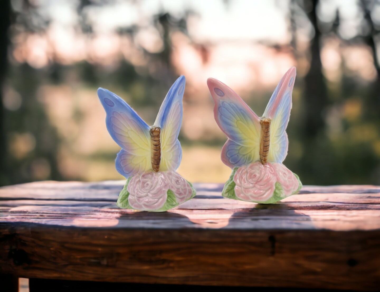 Ceramic Butterfly Salt and Pepper Shakers, Home D&#xE9;cor, Gift for Her, Gift for Mom, Kitchen D&#xE9;cor