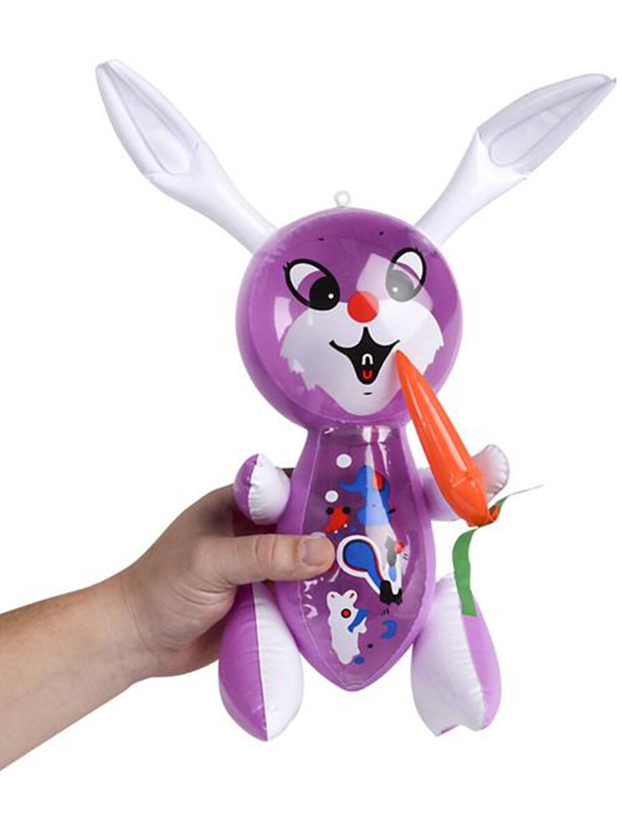Large 17" Purple Inflatable Easter Bunny Rabbit With Carrot Toy Decoration