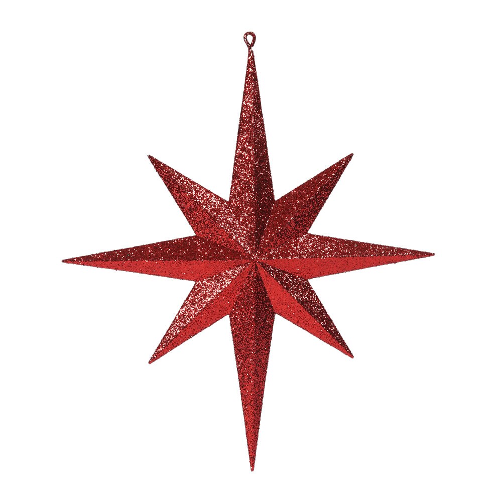Vickerman 15.75 in. Red Glitter Star Christmas Ornament