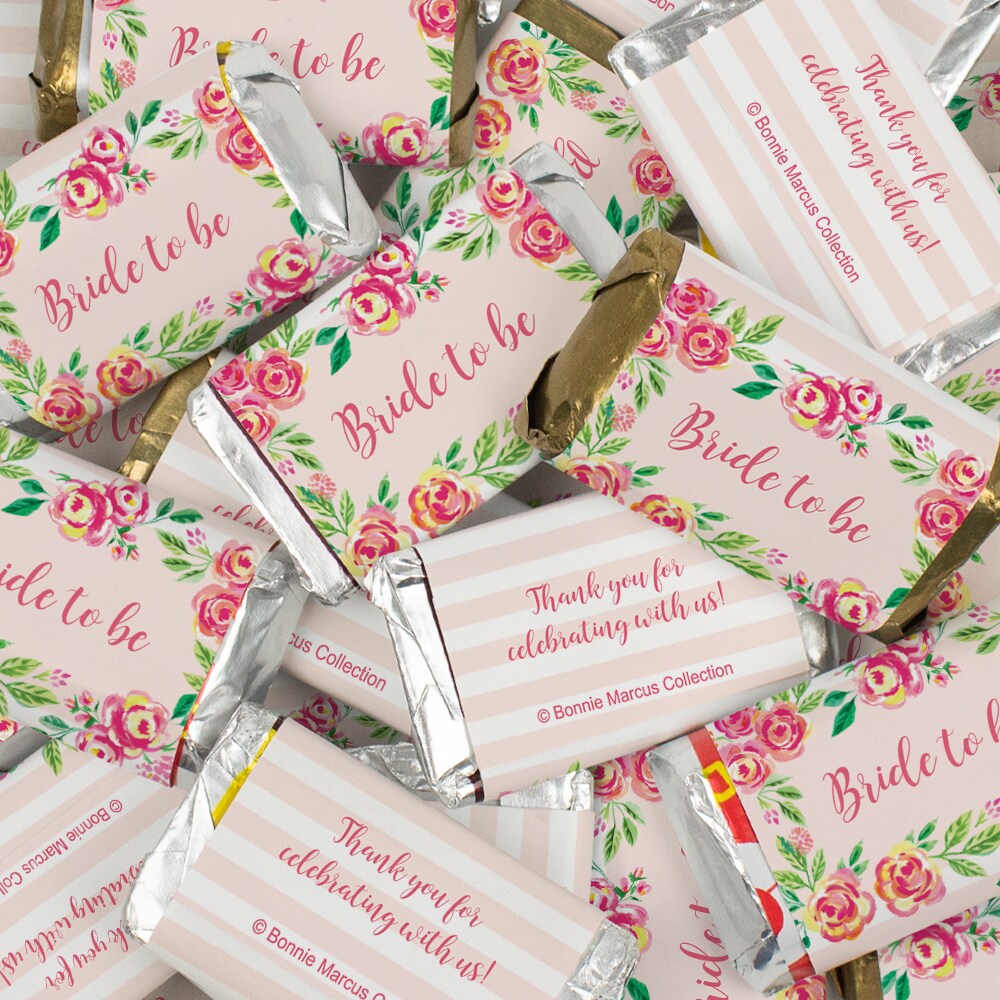Floral Bridal Shower Candy Party Favors Hershey&#x27;s Miniatures Chocolate