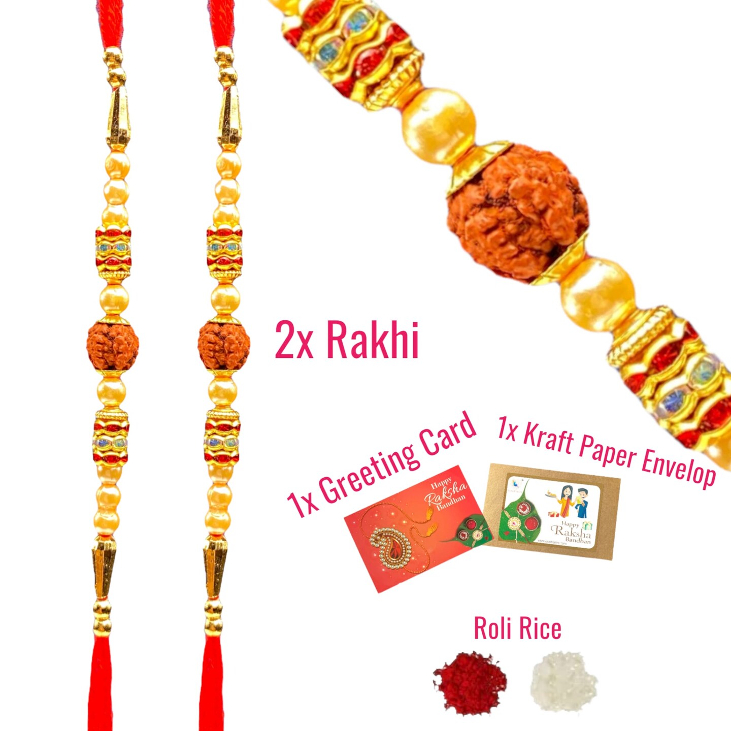 Rakhi for Brother Rudraksha Rakhi Raksha Bandha Gift for your Brother Traditional Handmade Rudraksh Beads Rakhi Bracelet for Brother, Sister Bhabhi