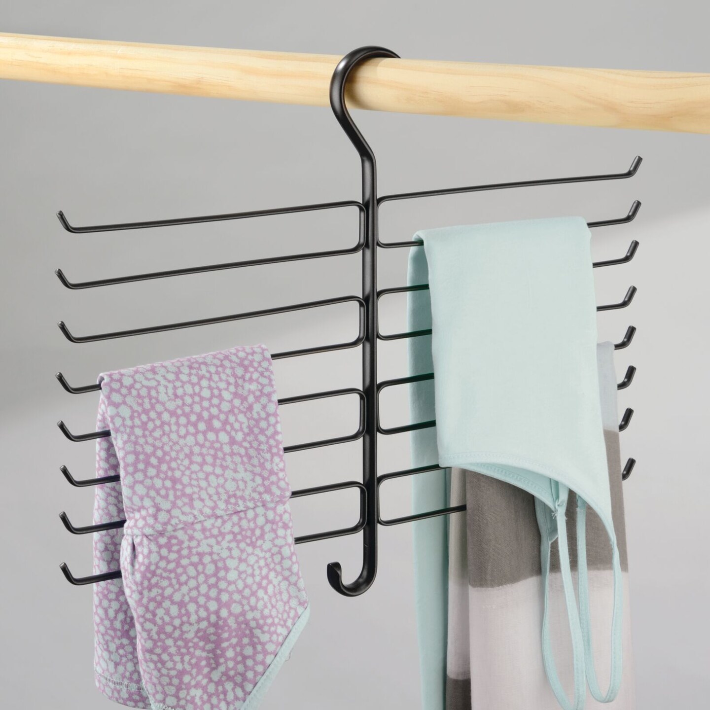 mDesign Metal Hanging Closet Storage Rack for Scarves