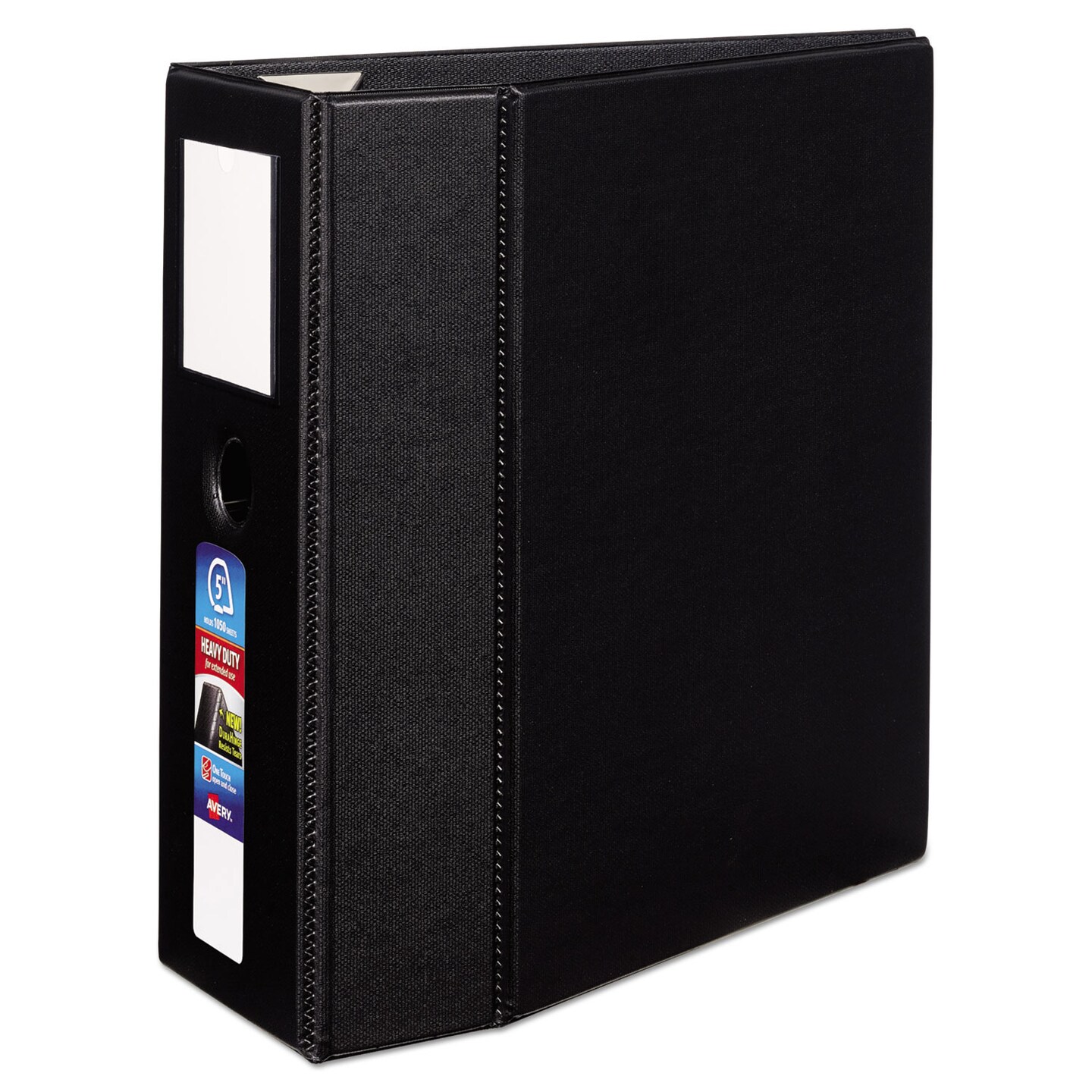 Heavy-Duty Non-View Binder, DuraHinge, Three Locking One Touch EZD Rings, Spine Label, Thumb Notch, 5
