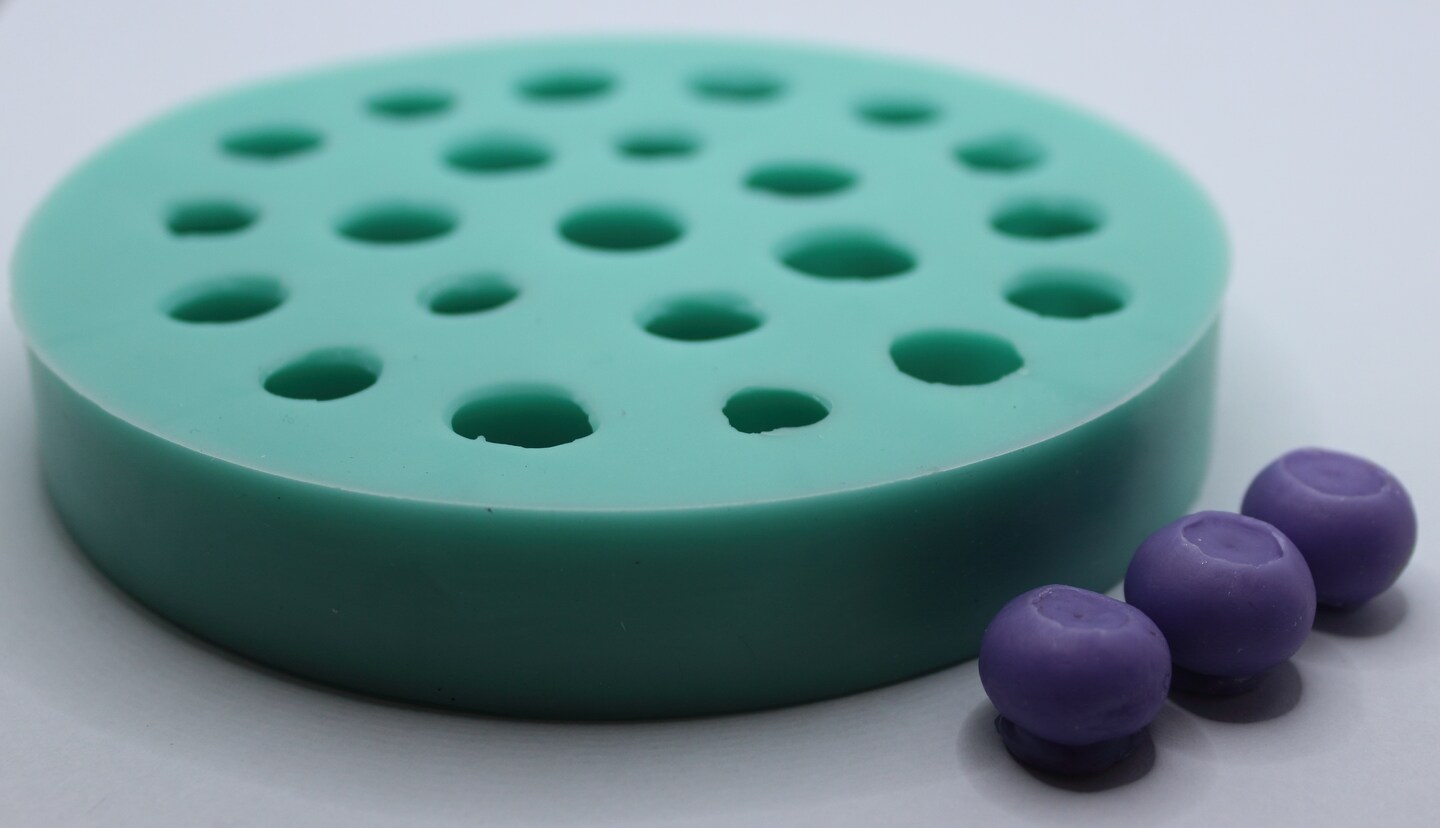 22pc Blueberry Silicone Mold | Realistic Food Shape Mold For Soap Embeds | Candle Embeds | Wax Melts Silicone Mold