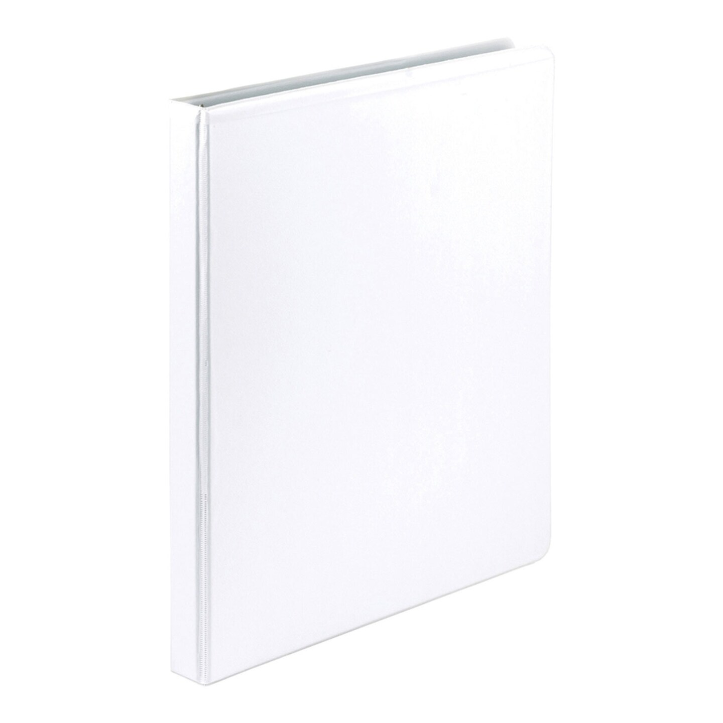 Samsill Economy 1/2 View Ring Binder - 1/2 Binder Capacity - Round Ring Fasteners - Polypropylene Chipboard - White - Recycled - Durable Clear Overlay - 12 / Carton