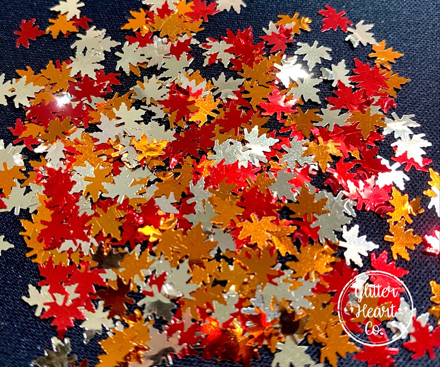 Polyester Glitter - Fall Leaves Glitter Shapes by Glitter Heart Co.&#x2122;