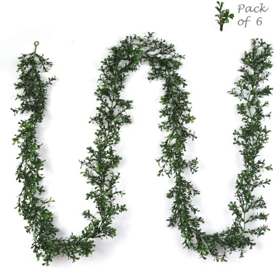 4-Pack: 9ft UV Boxwood Garland with 384 Lifelike Tips by Floral Home&#xAE;