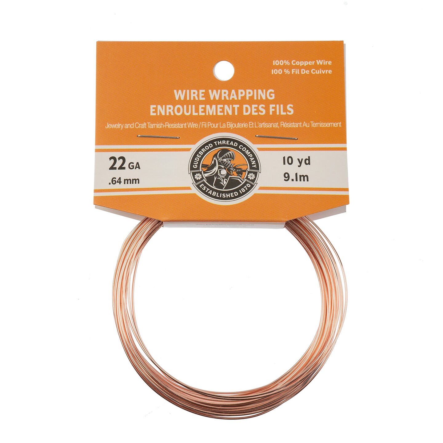 Gudebrod 22 Gauge Non-Tarnish Colored Copper Wire, 30ft. | Made in USA