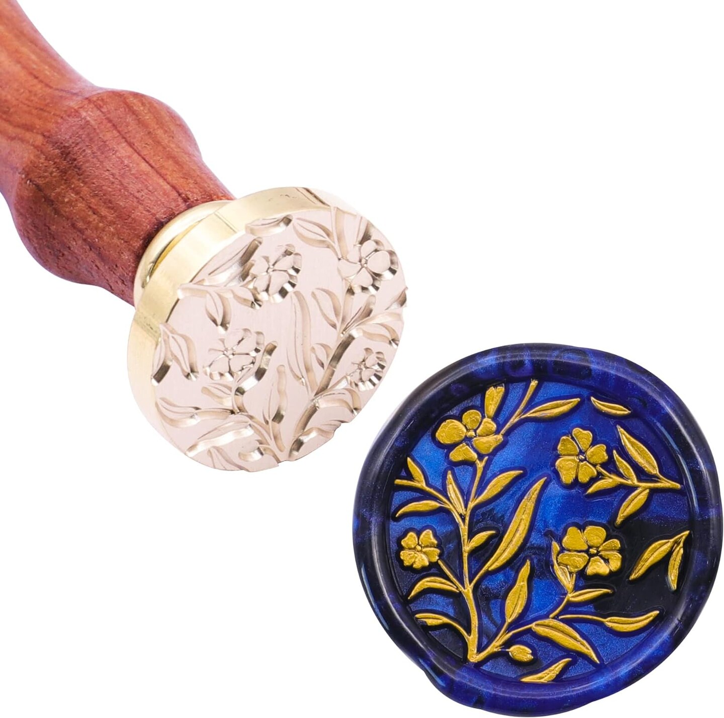 Floral Wax Seal Stamp, Vintage Sealing Wax Stamp, Great for Decorating Wedding Party Invitations Envelopes Gift Idea